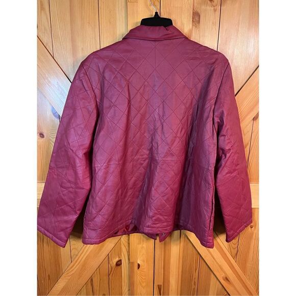 DIALOGUE DARK RED LEATHER LONG SLEEVE JACKET SIZE LARGE (2896) - Picture 5 of 5